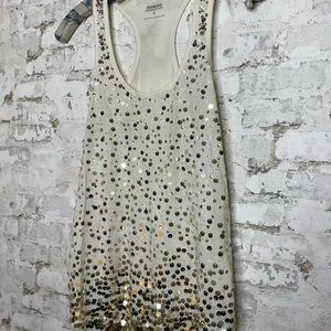 EXPRESS XS Gold Sequin Tank Top